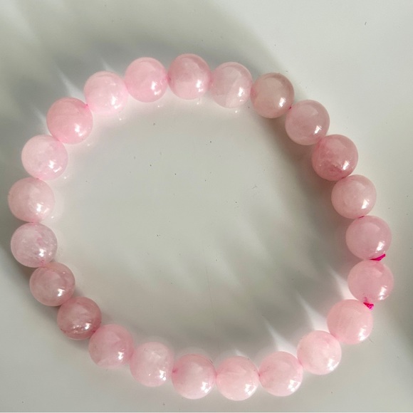 Rose Quartz Bracelet, Crystal Bracelet - Picture 4 of 4
